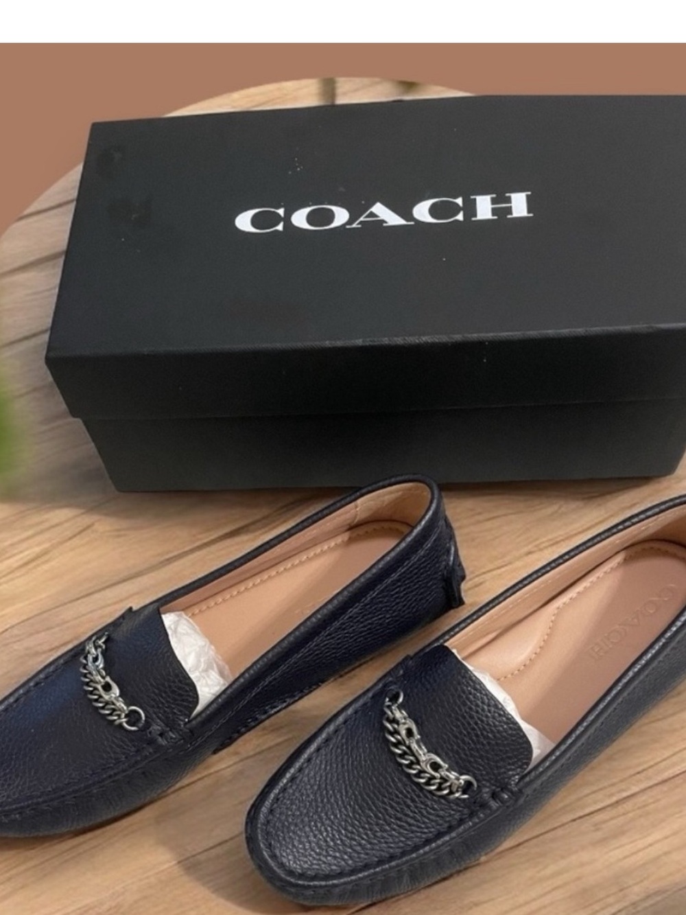 COACH Crosby Driver’s Chains LTD. Driving Loafers / Coach. UK   size 8 B    NWT